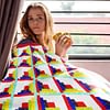 Patchwork Log Cabin FINISHED QUILT - Great borders and quilting motifs - Image 2