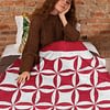 Red & White Patchwork Orange Peel FINISHED QUILT - Queen - Image 2