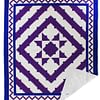 Patchwork Imperial Purple Log Cabin Star FINISHED QUILT - nice feather quilting - Image 5