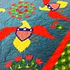 Very Unique Eagles & floral hand applique FINISHED QUILT - Joyful fun quilt - Image 4
