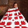 Red & White Bear Paw FINISHED QUILT - Great Bold Graphics - Queen size - Image 2