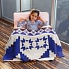Incredible Patchwork Log Cabin & Stars Abstract FINISHED QUILT - Great quilting - Image 2