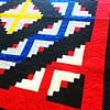 Multi color Queen Masculine Log Cabin FINISHED QUILT- Very Nice Barn Raising - Image 5