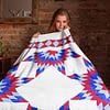Queen size American made Star Field Patchwork - FINISHED QUILT - Incredible ! - Image 2