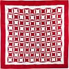 Red & White Patchwork Orange Peel FINISHED QUILT - Queen - Image 3