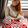 Large Patchwork Red & White Wild Goose Chase FINISHED QUILT - Image 7