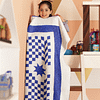 Double Irish Chain with Ohio Stars FINISHED QUILT - Blue & White Queen size - Image 7