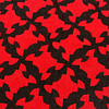 Patchwork Red & Black Drunkards Path FINISHED QUILT - Bold colors Queen Size - Image 6