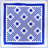 Double Irish Chain with Ohio Stars FINISHED QUILT - Blue & White Queen size - Image 6