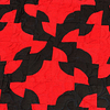 Patchwork Red & Black Drunkards Path FINISHED QUILT - Bold colors Queen Size - Image 5