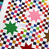 Multi Color Triple Double Irish Chain w/ Stars FINISHED QUILT - Queen - Image 5