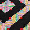Multi color Queen Size Country Log Cabin FINISHED QUILT- Very Nice Barn Raising - Image 3