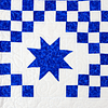 Double Irish Chain with Ohio Stars FINISHED QUILT - Blue & White Queen size - Image 4