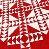Large Patchwork Red & White Wild Goose Chase FINISHED QUILT - Image 3