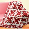 Red & White Hand Applique Sand Dollar QUILT TOP - Incredible vine border finish - Image 5