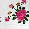 Hand Applique 40's style floral design QUILT TOP - Pink, Green & White - Queen - Image 3