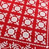 Red & White Applique Sand Dollar QUILT TOP - Incredible borders - King Size - Image 4