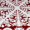 Red & White - Hawaiian design QUILT TOP - All Hand Applique! - Queen - Image 3