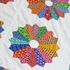 Multi Color Dresden Plate Quilt Top - Bold design, Twin size, Hand Applique - Image 2