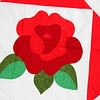 Large Hand Applique Red Rose, Star design QUILT TOP - Queen size masterpiece - Image 3