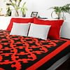 Patchwork red and black Drunkards Path FINISHED QUILT - Masculine colors - Image 2