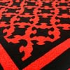 Patchwork red and black Drunkards Path FINISHED QUILT - Masculine colors - Image 5