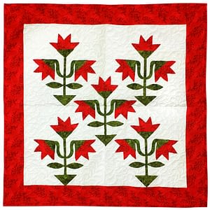 Traditional Carolina Lily Wall, FINISHED QUILT – Feather Quilting