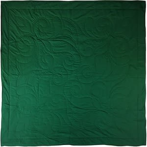 Dark Hunter Green Custom FINISHED COMFORTER – Feather Quill design