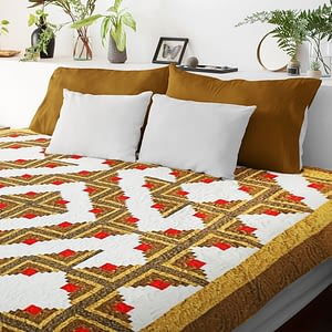 Earth Tone Log Cabin – Abstract Modern design – FINISHED QUILT