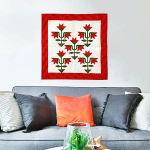 Traditional Carolina Lily Wall, FINISHED QUILT – Feather Quilting