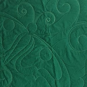 Dark Hunter Green Custom FINISHED COMFORTER – Butterfly designs