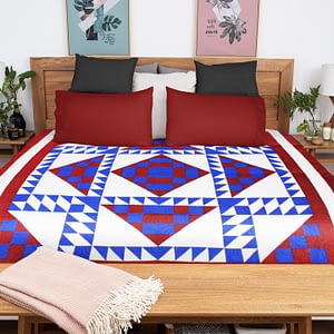 Patchwork Medallion design FINISHED QUILT – Abstract design nice quilting