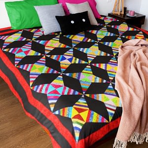 Graphic Patchwork Wind Mill FINISHED QUILT – Very nice quilt