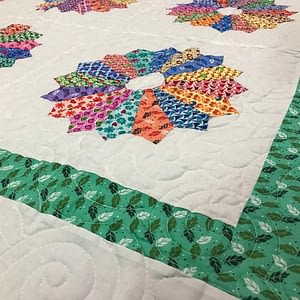 Multi-Color Traditional Dresden Plate Baby or Crib FINISHED QUILT-Fine Quilting