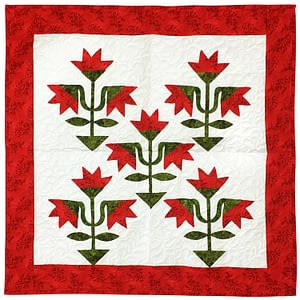 Traditional Carolina Lily Wall, FINISHED QUILT – Feather Quilting