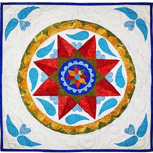 Pennsylvania Hex Wall, FINISHED QUILT – Elegant Scroll Quilting