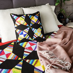 Graphic Patchwork Wind Mill FINISHED QUILT – Very nice quilt