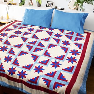 Large High Quality Patchwork Log Cabin Star – FINISHED QUILT Great Elegant look