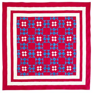 Graphic Red, White & Blue quilt – FINISHED QUILT – Great masculine look