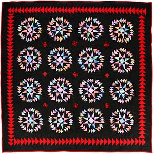 Amish Style Stars with Flying Geese FINISHED QUILT – Queen Size – Great Borders