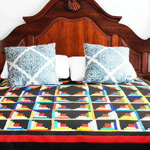 Patchwork Scraps Sparkling Diamond Log Cabin FINISHED QUILT – Masculine colors