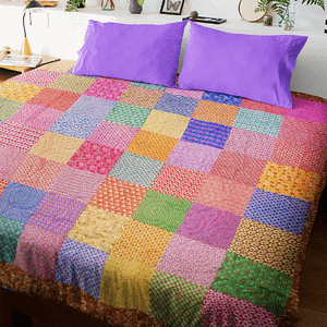 Cozy Country Patchwork Multi – Color FINISHED QUILT – Twin Size