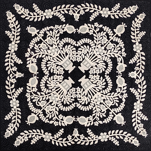 Mini Basket design finished wall quilt – Hand applique – Black & White