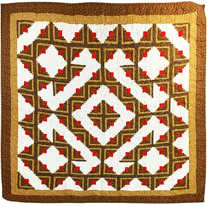 Earth Tone Log Cabin – Abstract Modern design – FINISHED QUILT