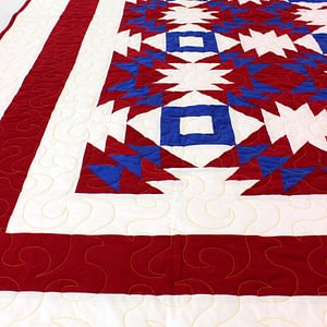 Handmade Patchwork Pineapple design FINISHED QUILT Great Patriotic colors