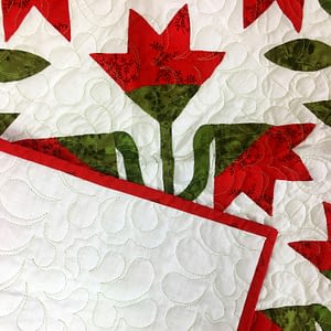 Traditional Carolina Lily Wall, FINISHED QUILT – Feather Quilting