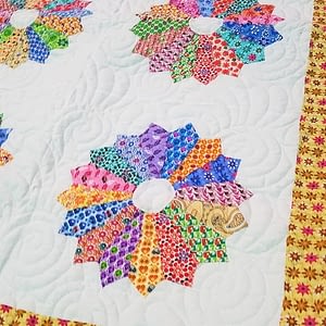 Multi-Color Traditional Dresden Plate Baby or Crib FINISHED QUILT-Fine Quilting