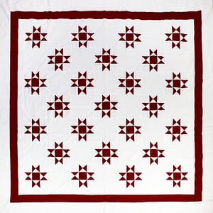 Red & White Ohio Star – QUILT TOP – Vibrant Graphic Design