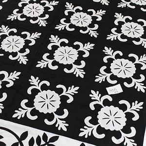 Black & White Hand Applique Sand Dollar QUILT TOP Incredible vine border Queen