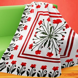 Unique Hand Applique Red Poppy Field Medallion QUILT TOP – Poppy Borders